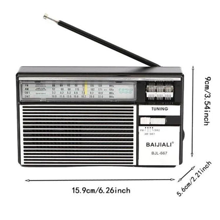 Baijiali BJL-667 Multi-Band Portable Radio FM AM SW