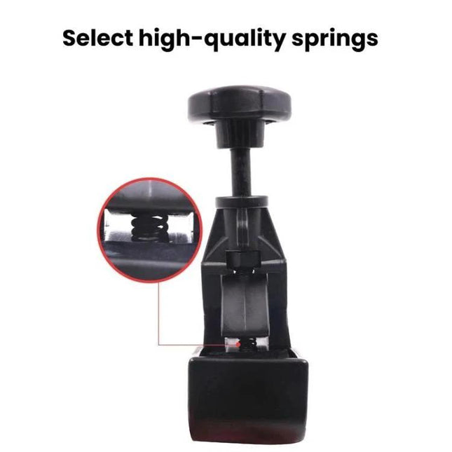 Reliable Tool for Garage Tire Mounting and Disassembly showing black spring-loaded bead fixer with knob for DIY tire removal