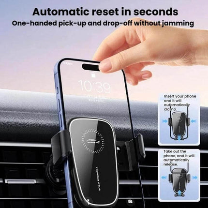Car Air Vent Gravity Phone Mount For Driving With Anti Drop Tail Clip - one-handed automatic reset phone holder on car vent