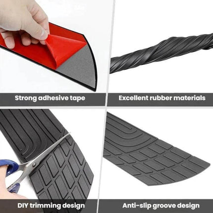 Durable 104cm Car Trunk Protection Strip for Sedans – black anti-slip rubber strip with strong adhesive and DIY trimming for sedan trunks