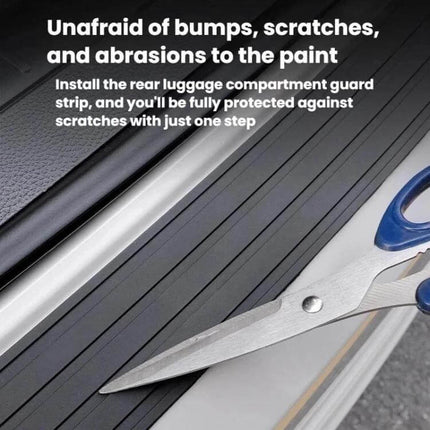Durable 104cm Car Trunk Protection Strip for Sedans installed on a sedan trunk edge protecting paint from scratches and abrasions