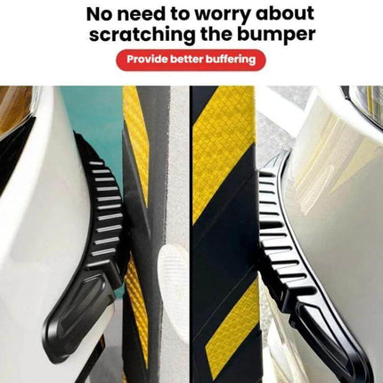 Protective Car Bumper Anti-Collision Strip for Universal Use, 2 Pack installed on bumper absorbing impact in tight parking spaces