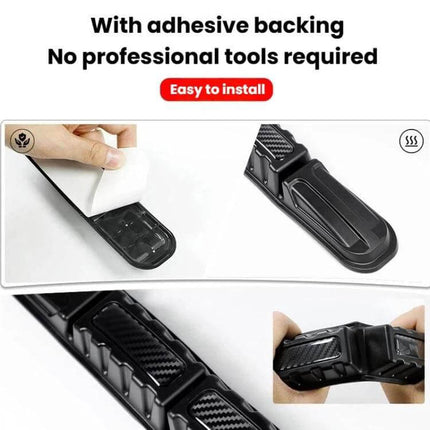 Protective Car Bumper Anti-Collision Strip for Universal Use, 2 Pack - TPU reflective 2-pack showing adhesive backing and easy install