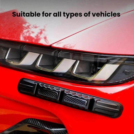 Protective Car Bumper Anti-Collision Strip for Universal Use, 2 Pack - black TPU reflective bumper guard mounted on red car for parking protection