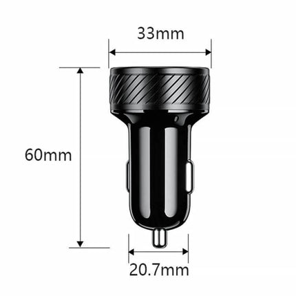 Car Cigarette Lighter USB Charger With LED Indicator And Switch compact black aluminum alloy car charger 33mm x 60mm x 20.7mm, QC3.0 fast charging