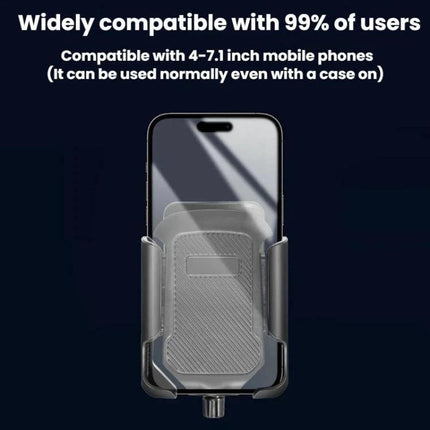 Wrist-Mounted Phone Holder with Adjustable Strap shown holding a smartphone securely, adjustable strap and durable PC/ABS mount for runners and cyclists