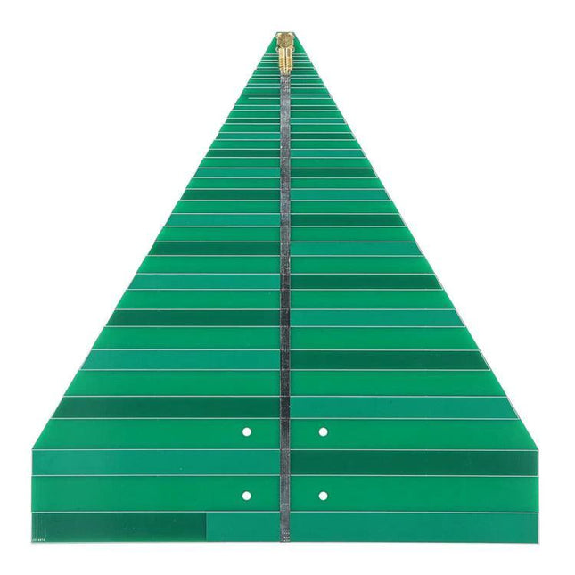Ultra-Wideband Log-Periodic Antenna for WiFi Connectivity green triangular PCB antenna panel for extended 600-6000MHz coverage and improved home/office signal