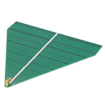 Ultra-Wideband Log-Periodic Antenna for WiFi Connectivity – green triangular PCB antenna panel, 600–6000MHz range, wall or ceiling mountable for improved home/office coverage