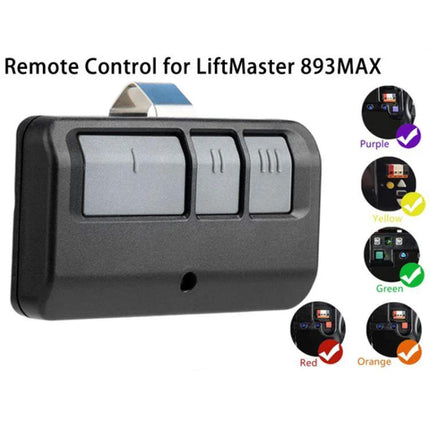 LiftMaster Handheld Remote for Garage Door Operation - 3-button ABS replacement remote compatible with LiftMaster 893MAX, easy programming