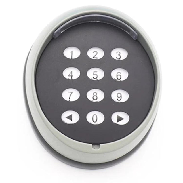 Wireless Garage Door Keypad with Secure Password Access - oval wireless keypad with numeric buttons for multiple user codes