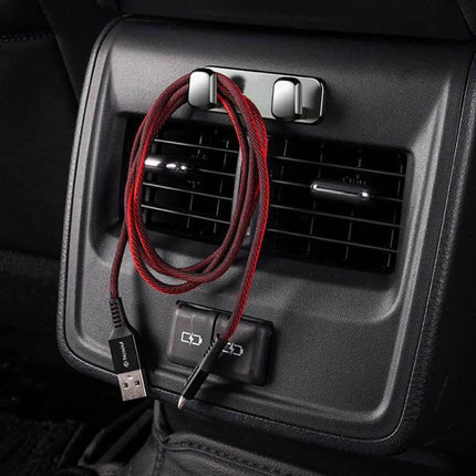 Car Front Seat Zinc Alloy Adhesive Hook For Cables And Bags hanging red USB cable on car front seat vent organizer
