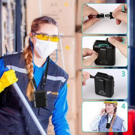 Mini Hanging Waist Fan With 6000mAh Battery Portable
