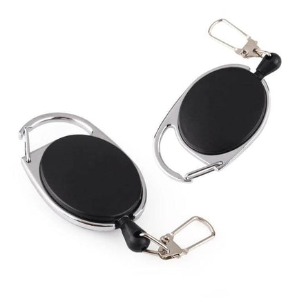 Outdoor Telescopic Wire Rope Key Ring Retractable EDC Keychain - compact ABS zinc alloy retractable keyring with 60cm nylon rope for outdoor use