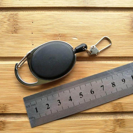 Outdoor Telescopic Wire Rope Key Ring Retractable EDC Keychain compact ABS zinc alloy retractable keychain with 60cm rope and carabiner clip