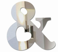 Creative 3D Acrylic Mirror Wall Stickers - Set of 2 English Letter Decor for Home