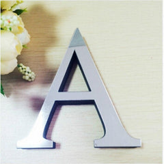 Creative 3D Acrylic Mirror Wall Stickers - Set of 2 English Letter Decor for Home