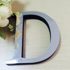 Creative 3D Acrylic Mirror Wall Stickers - Set of 2 English Letter Decor for Home