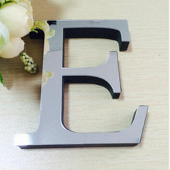 Creative 3D Acrylic Mirror Wall Stickers - Set of 2 English Letter Decor for Home