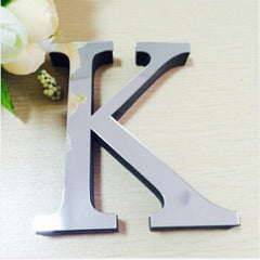 Creative 3D Acrylic Mirror Wall Stickers - Set of 2 English Letter Decor for Home