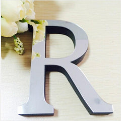 Creative 3D Acrylic Mirror Wall Stickers - Set of 2 English Letter Decor for Home