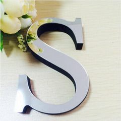 Creative 3D Acrylic Mirror Wall Stickers - Set of 2 English Letter Decor for Home