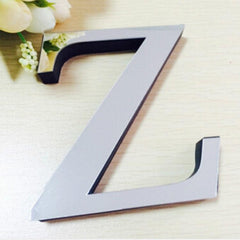 Creative 3D Acrylic Mirror Wall Stickers - Set of 2 English Letter Decor for Home