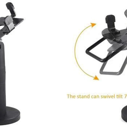 Adjustable Metal Stand for Securing POS Machines on Counters showing 270° swivel and 75° tilt for stable countertop use