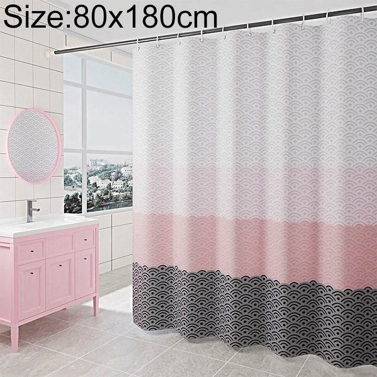 Geometric Shower Curtain Waterproof Bath Bathroom Curtain, With 80 x Height 180cm, With 120 x Height 180cm, With 150 x Height 180cm, With 180 x Height180cm, With 180 x Height200cm, With 200 x Height 200cm, With 240 x Height200cm, With 100 x Height 180cm - Syndmart