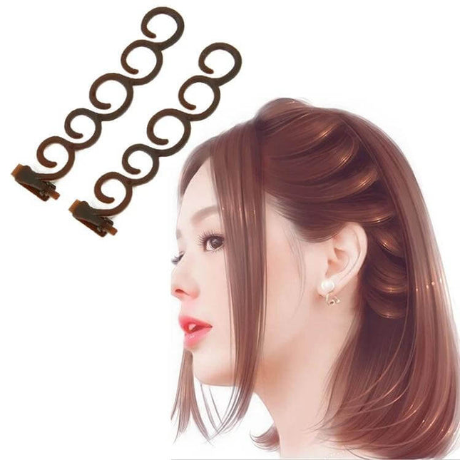 Aleekit Elegance Hair Clip Flower Braider For Braids Black 13.5x2.5cm - black floral braid clip decorating braids and updos