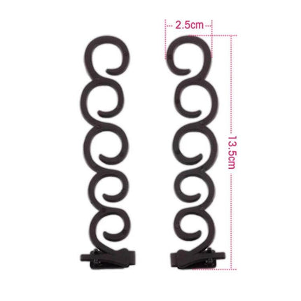 Aleekit Elegance Hair Clip Flower Braider For Braids Black 13.5x2.5cm - slim floral braid clip, 13.5cm x 2.5cm, secures braids and updos