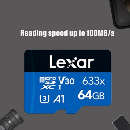 Lexar 64GB TF Memory Card for Dash Cams and Smartphones - 64GB microSDXC V30 633x A1 high-speed card, ideal for dash cams and smartphones