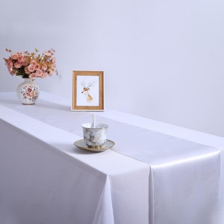 Luxurious Satin Table Cover for Special Events and Celebrations White