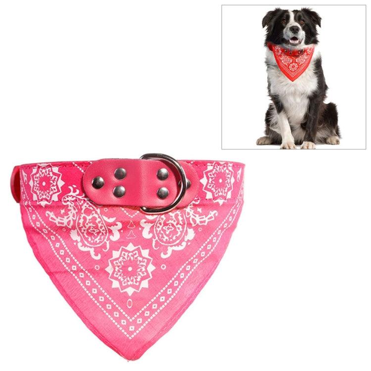 Stylish Adjustable Dog Bandana Scarf Collar with Leather Print for Your Pup