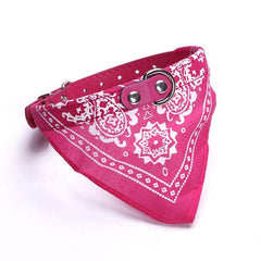 Stylish Adjustable Dog Bandana Scarf Collar with Leather Print for Your Pup