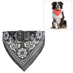 Stylish Adjustable Dog Bandana Scarf Collar with Leather Print for Your Pup