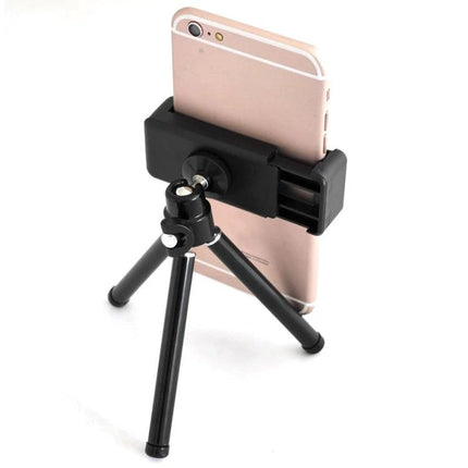 Portable Aluminum Tripod Mount for Mobile Phones, Black – compact CNC aluminum phone tripod for steady vlogging and travel shots