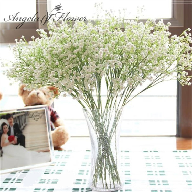 Elegant Rustic Plastic Gypsophila Flower Branch for Home and Wedding Decor