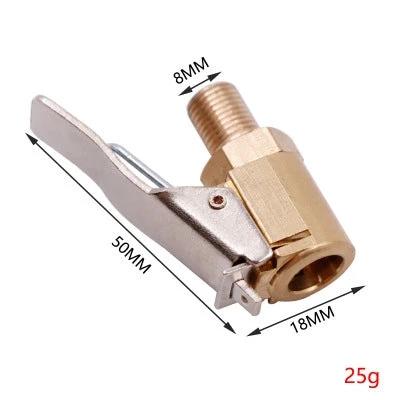 Reliable Connector for Easy Tire Inflation During Travels – brass 8mm thread inflator hose connector, 50mm lever, 18mm nozzle, portable 25g