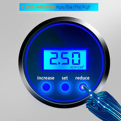 Inflador de neumáticos digital compacto de 12 V y 120 W con apagado automático y manómetro