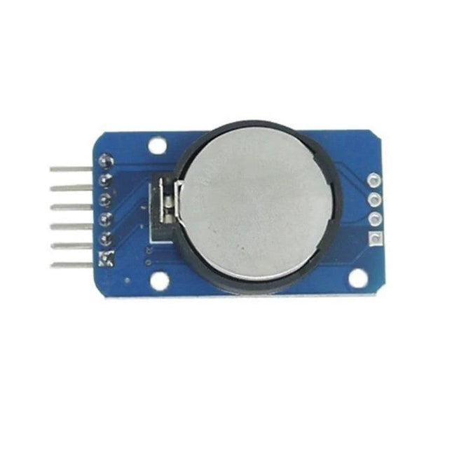 Real-Time Clock Module for Electronic Projects and Devices DS3231 board with CR2032 backup battery and header pins
