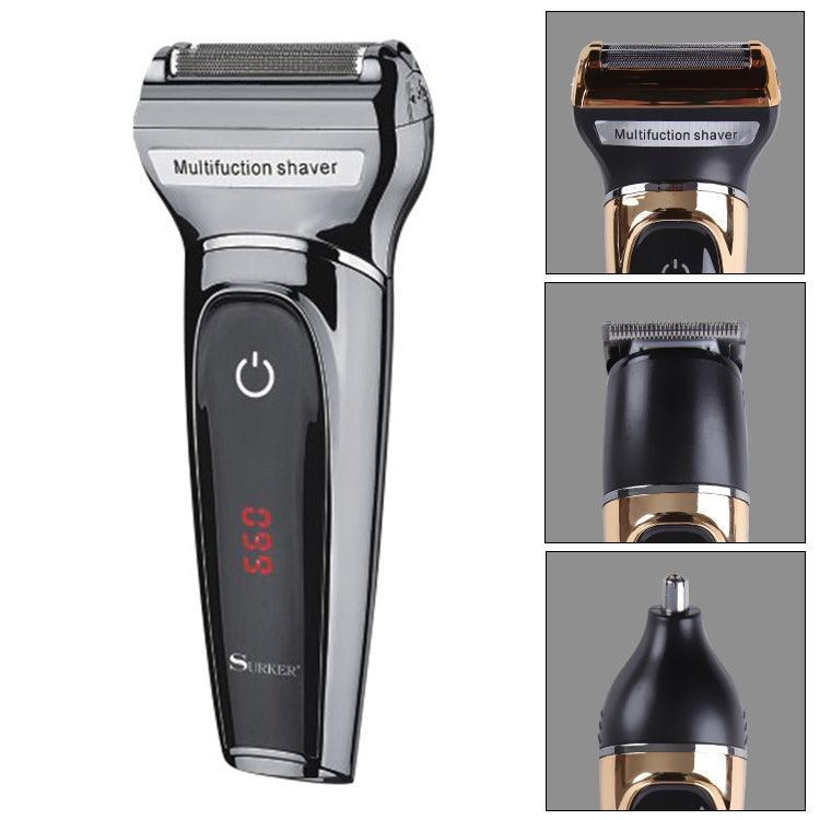 Surker SK-903 All-in-One USB Rechargeable Electric Shaver, Hair Clipper, and Nose Hair Trimmer with LCD Display