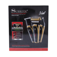 Surker SK-903 All-in-One USB Rechargeable Electric Shaver, Hair Clipper, and Nose Hair Trimmer with LCD Display