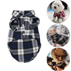 Trendy Summer Plaid Shirts for Small Dogs and Cats - Lightweight Cotton Fashion Wear