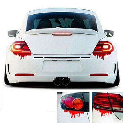 Reflective Red Blood Design Car Stickers for Vehicles - pack of 10 reflective 14x5cm red dripping tail light decals for improved night visibility