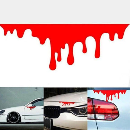 Reflective Red Blood Design Car Stickers for Vehicles - pack of 10 reflective 14x5cm blood drip decals to personalize and increase night visibility