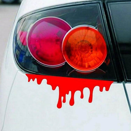 Reflective Red Blood Design Car Stickers for Vehicles - 14cm x 5cm red dripping blood decal pack of 10, reflective visibility and edgy vehicle styling