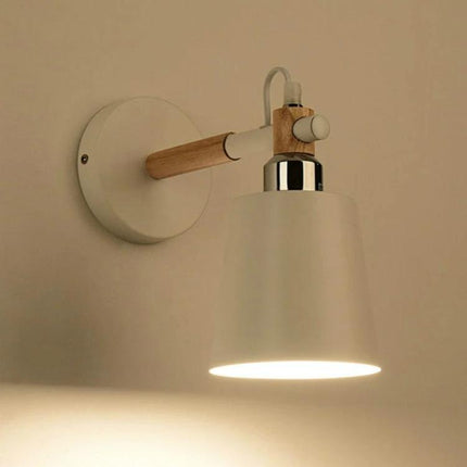Versatile Wall Lamp for Home Lighting in Living Spaces - iron and wood wall-mounted bedside and living room lamp providing focused illumination for 5m²