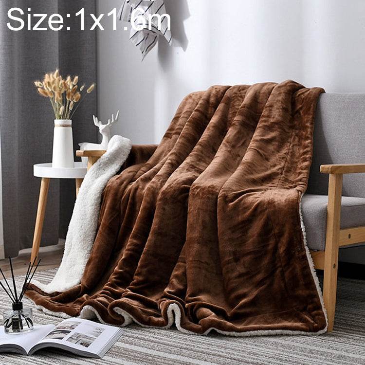 Winter Sofa Blanket Double Thick Cashmere Coral Fleece Ofice Nap Blanket, 1x1.6m, 1.2x2m