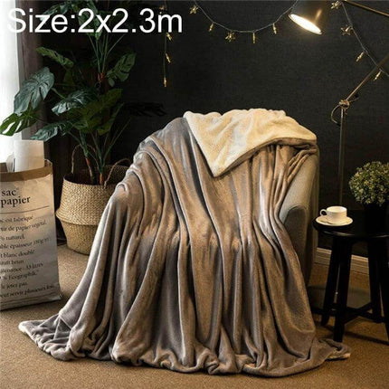 Winter Sofa Blanket Coral For Home And Office Cozy draped over modern armchair, soft polyester flannel rectangle for autumn and winter warmth