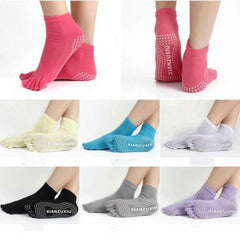 Women's Five-toe Anti-slip Yoga Socks - One Size, Assorted Colors